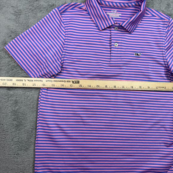 Vineyard Vines Women's Short Sleeve Performance Golf Polo Pink Blue Small - Picture 4 of 5